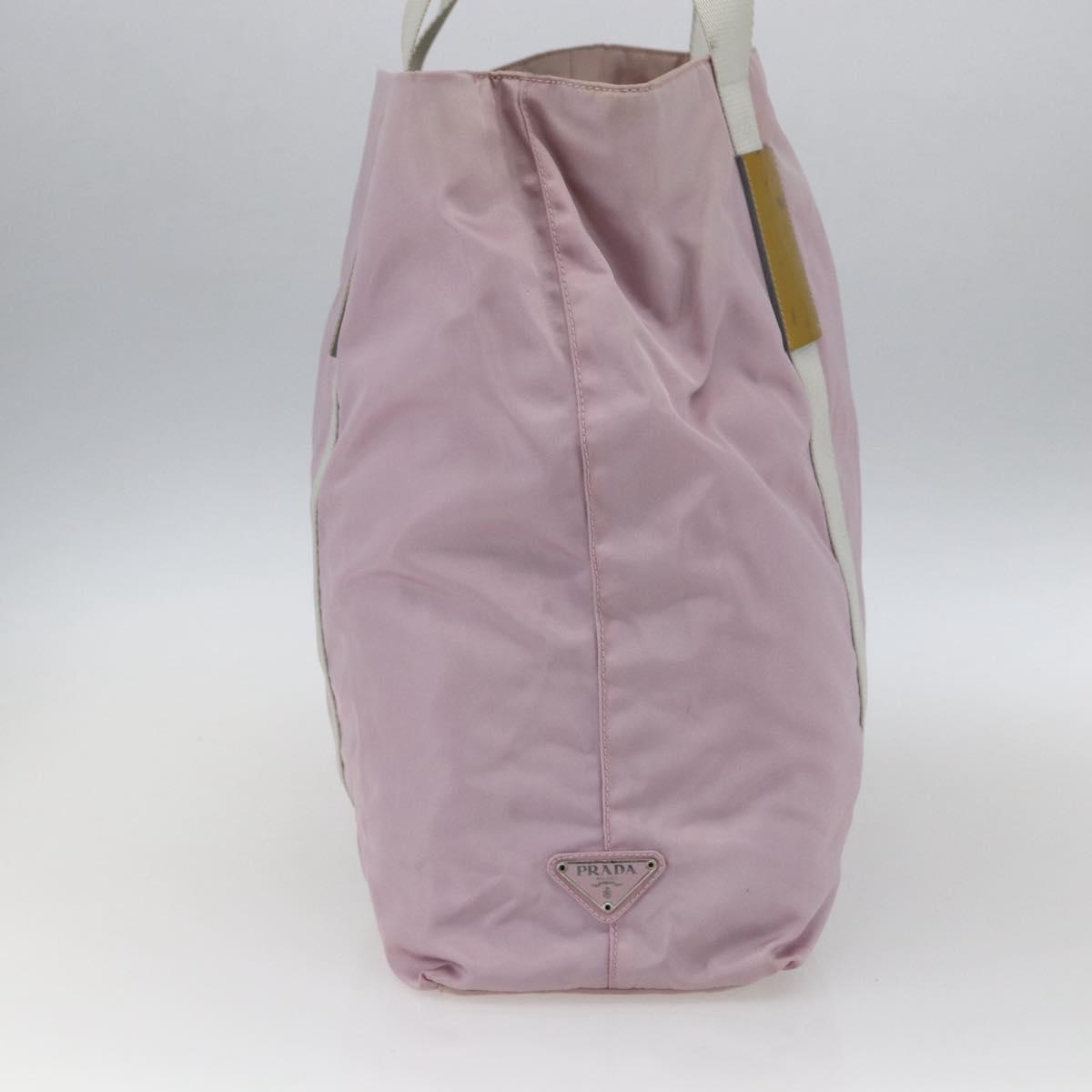 PRADA Tote Bag Nylon Pink Silver