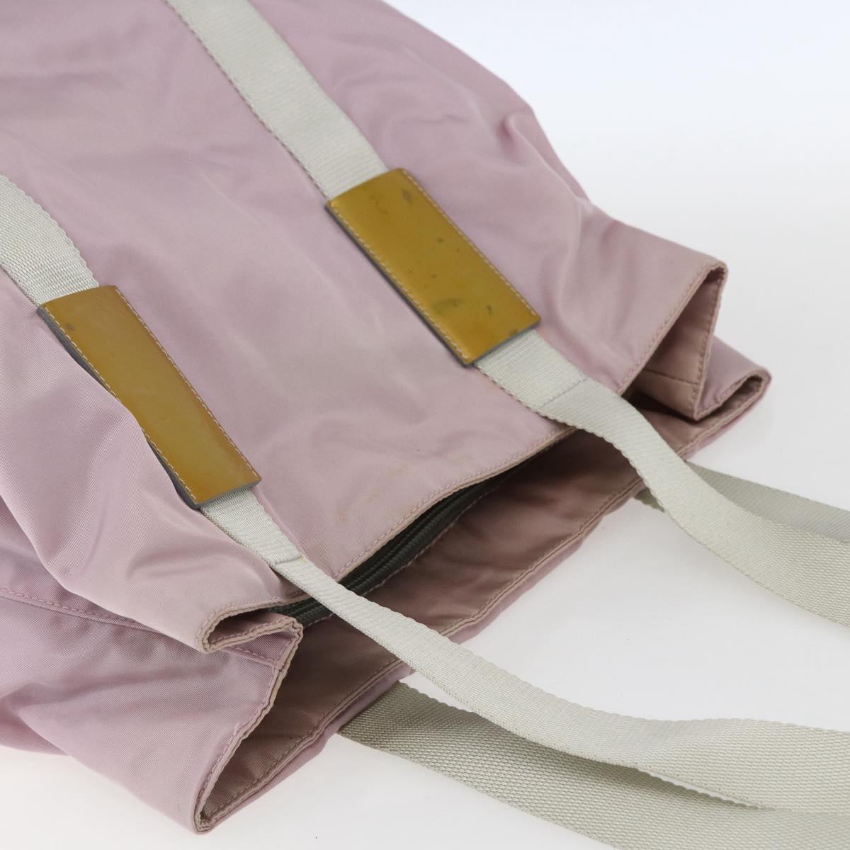 PRADA Tote Bag Nylon Pink Silver