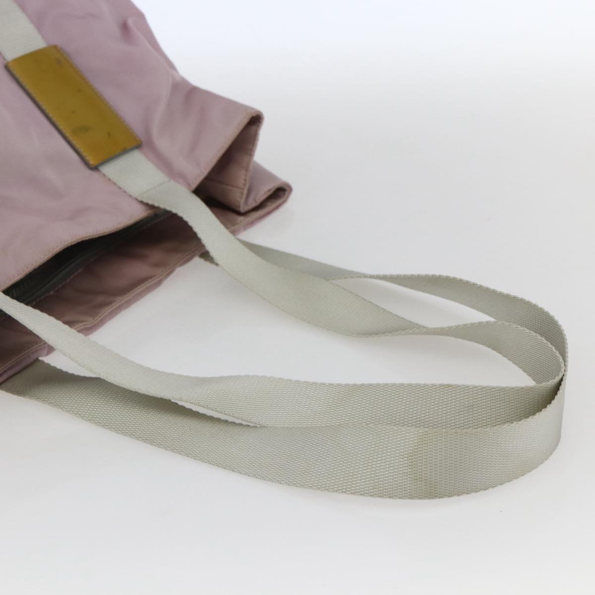 PRADA Tote Bag Nylon Pink Silver