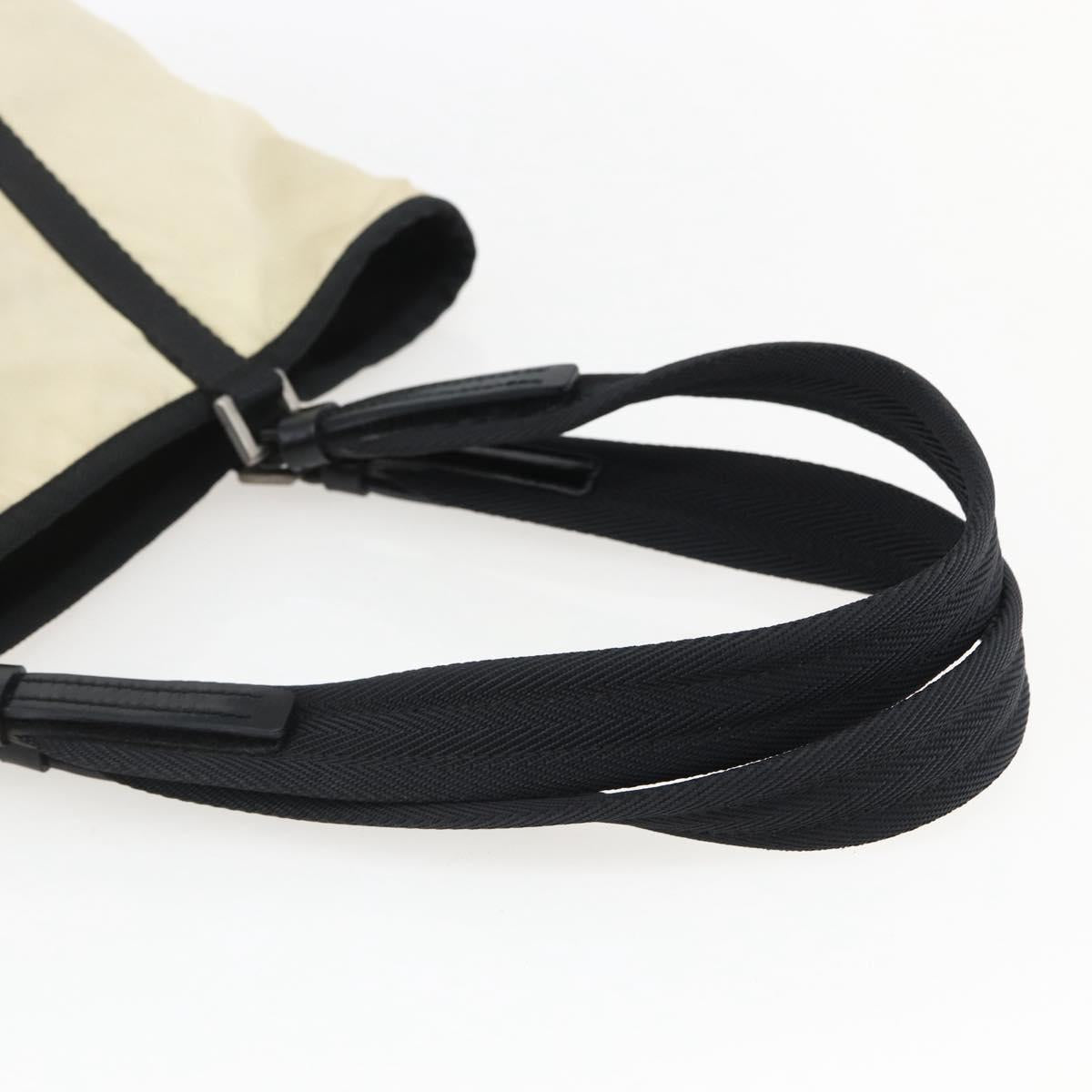 PRADA Tote Bag Nylon Cream Silver