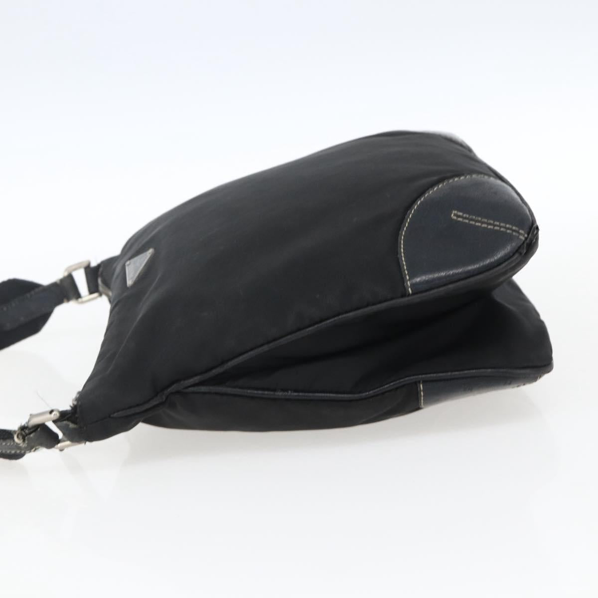 PRADA Shoulder Bag Nylon Black Silver