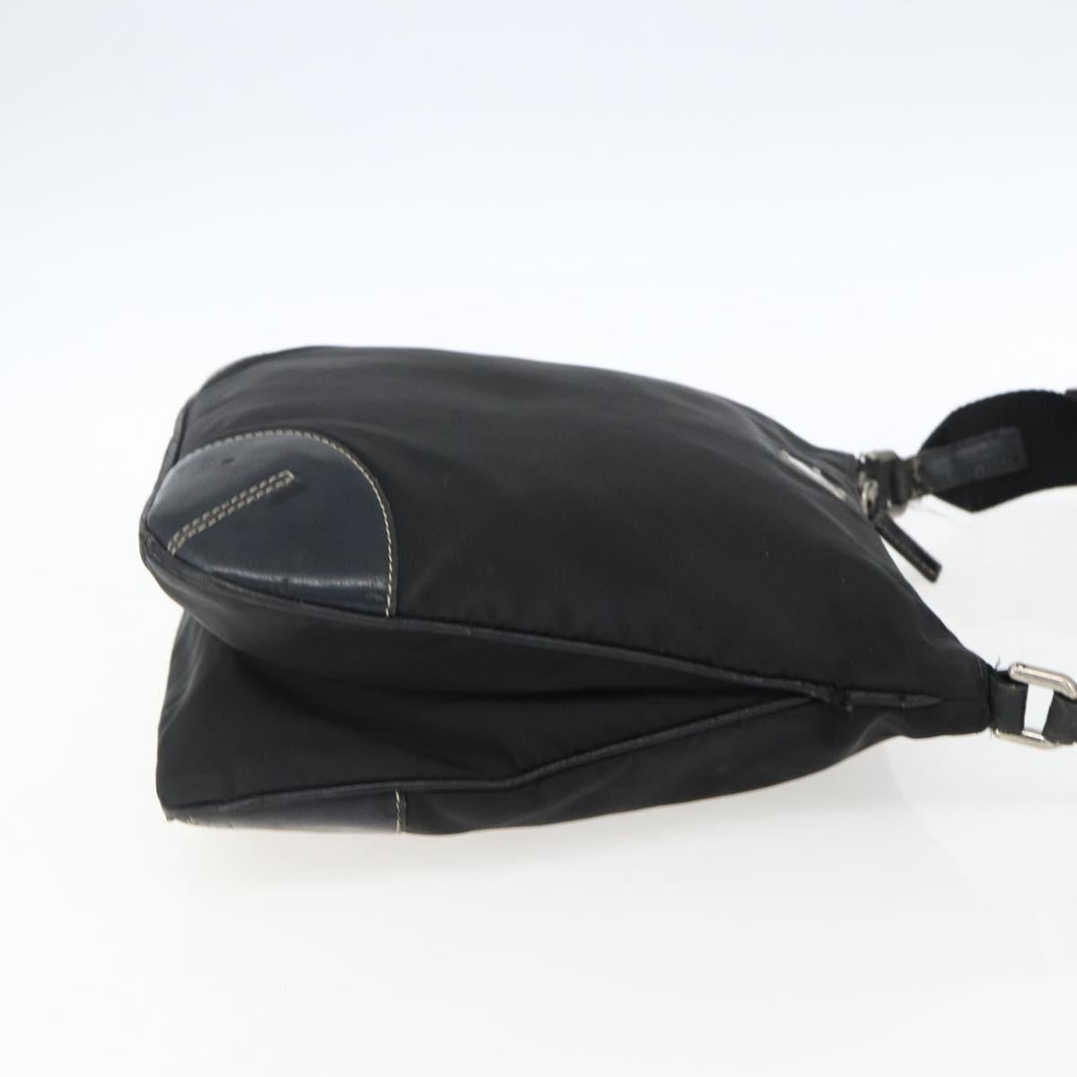 PRADA Shoulder Bag Nylon Black Silver