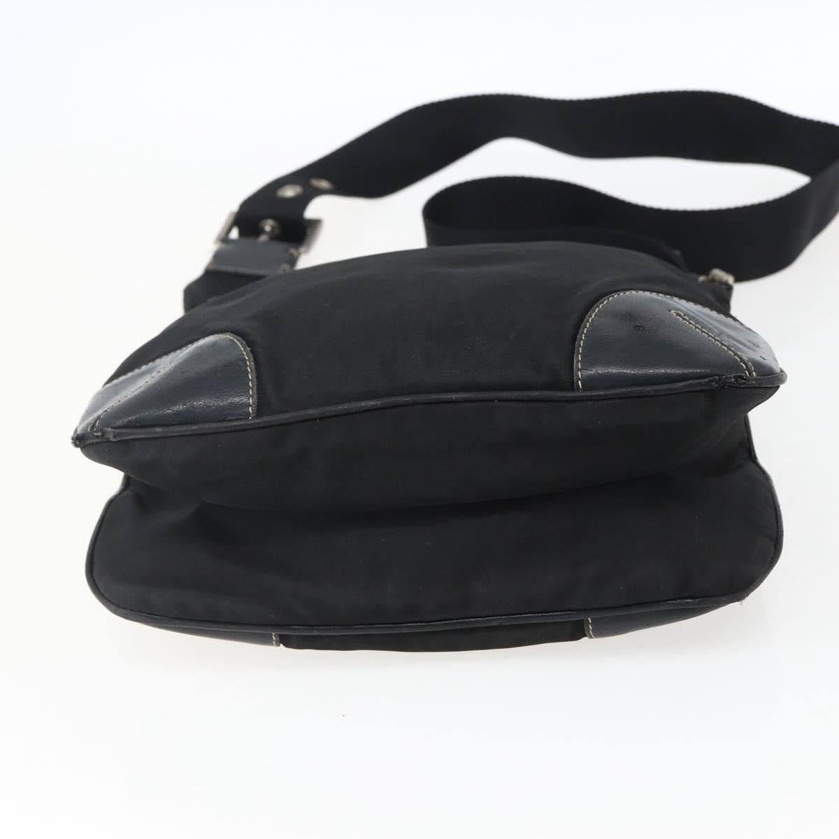 PRADA Shoulder Bag Nylon Black Silver