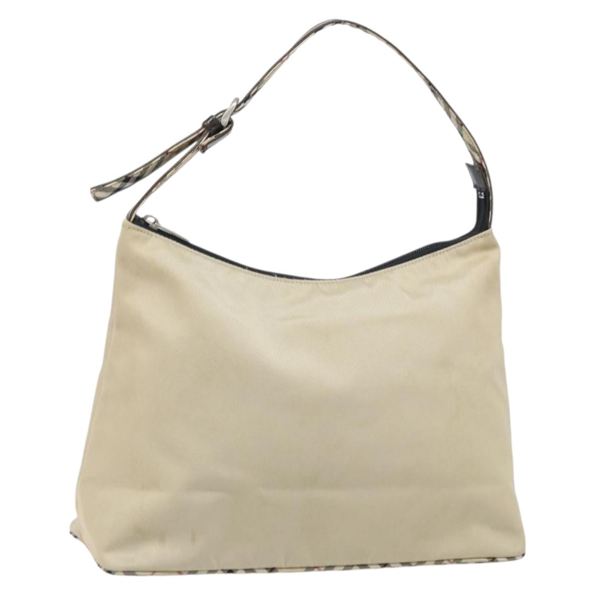 BURBERRY Shoulder Bag Nylon Beige Silver