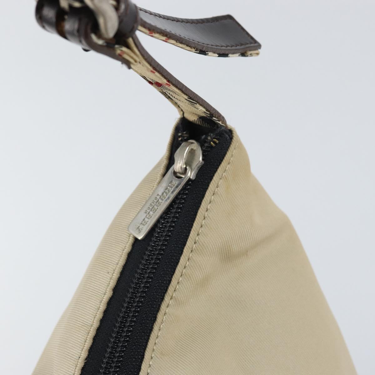 BURBERRY Shoulder Bag Nylon Beige Silver