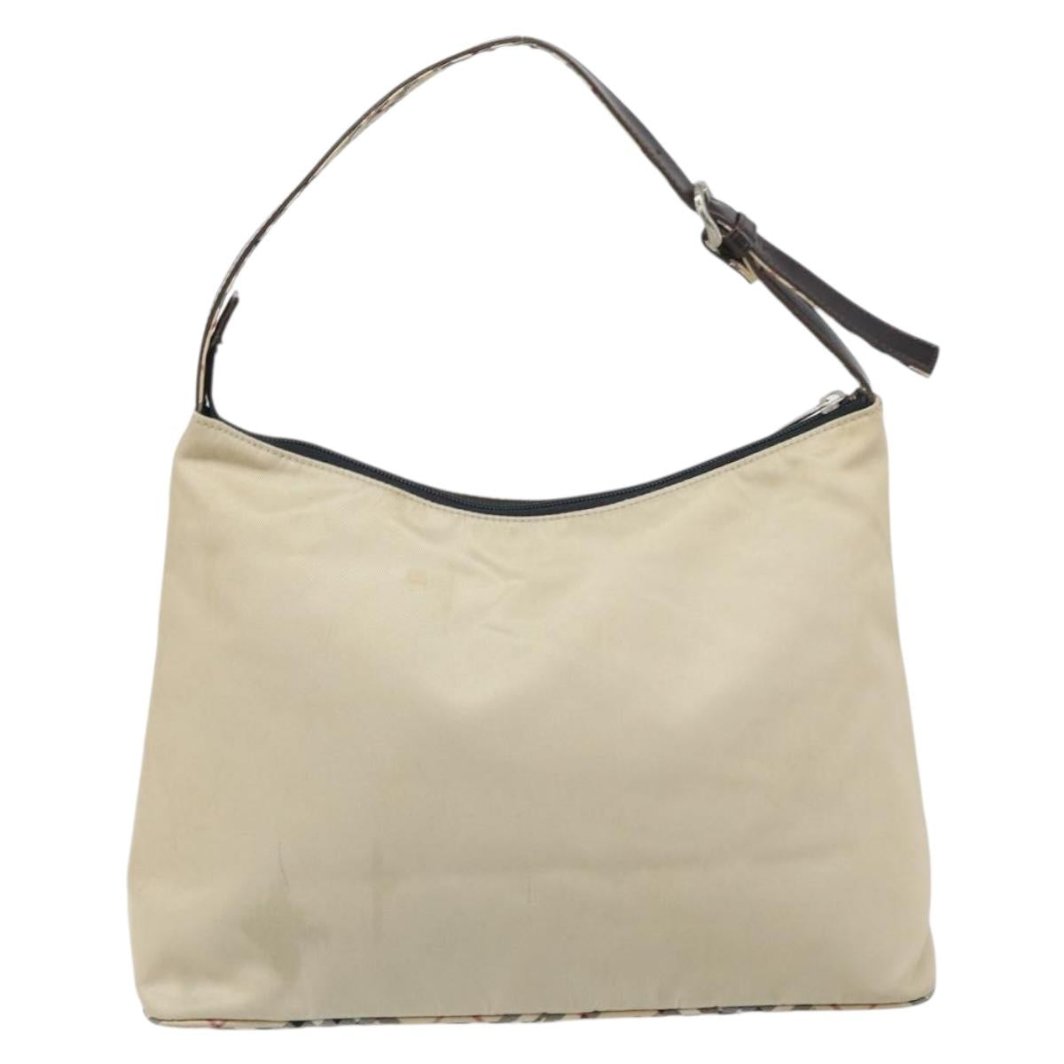 BURBERRY Shoulder Bag Nylon Beige Silver