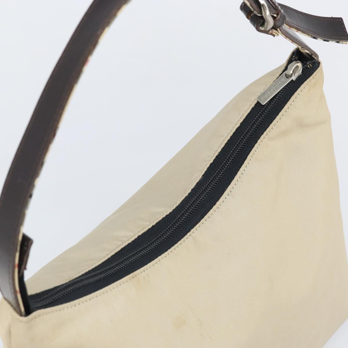 BURBERRY Shoulder Bag Nylon Beige Silver