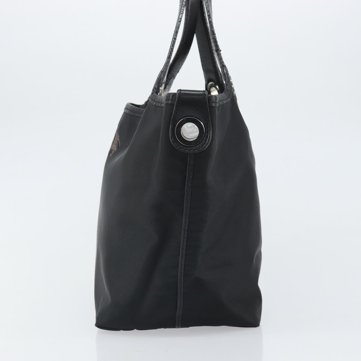BURBERRY Hand Bag Nylon Black Silver