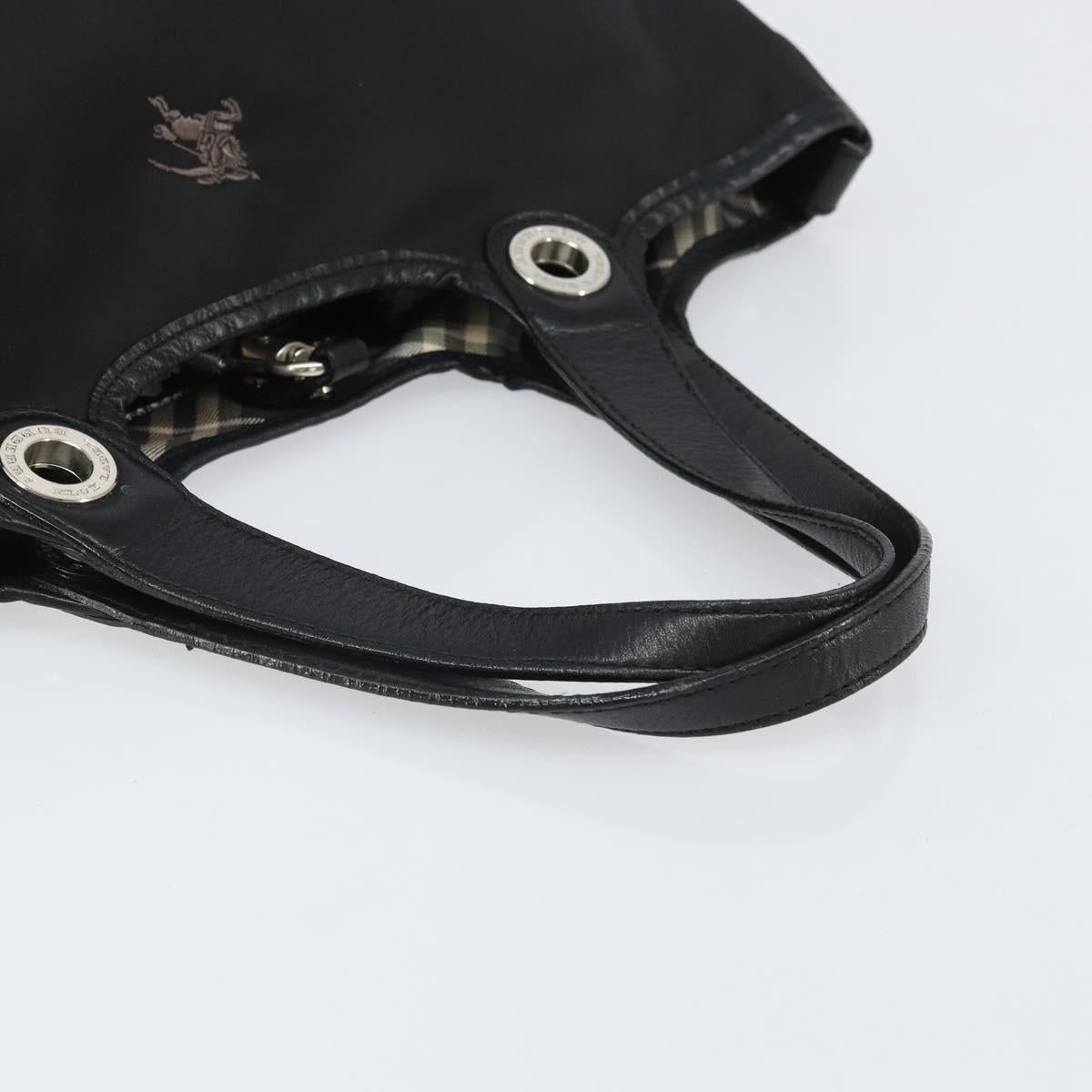 BURBERRY Hand Bag Nylon Black Silver
