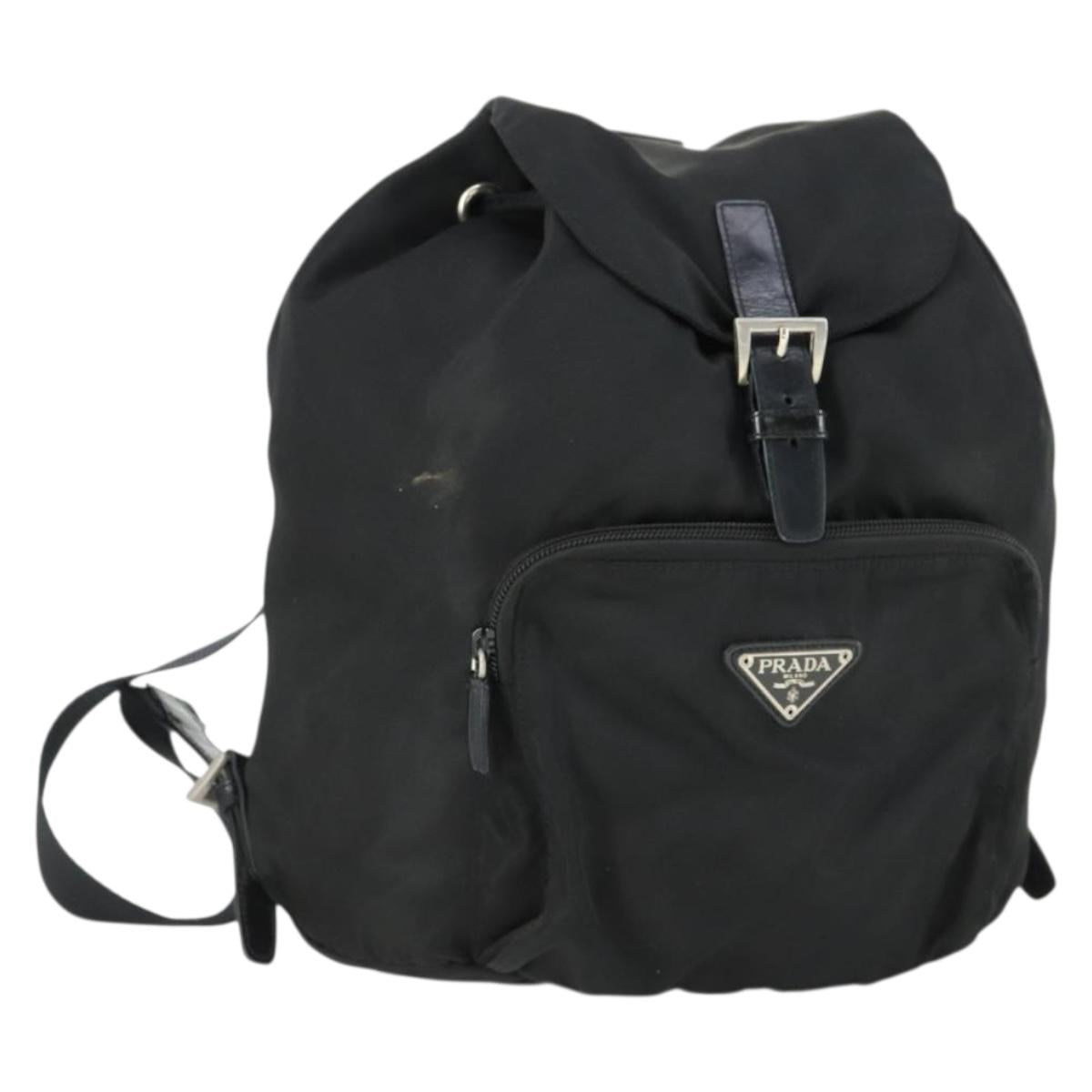 PRADA Backpack Nylon Black Silver