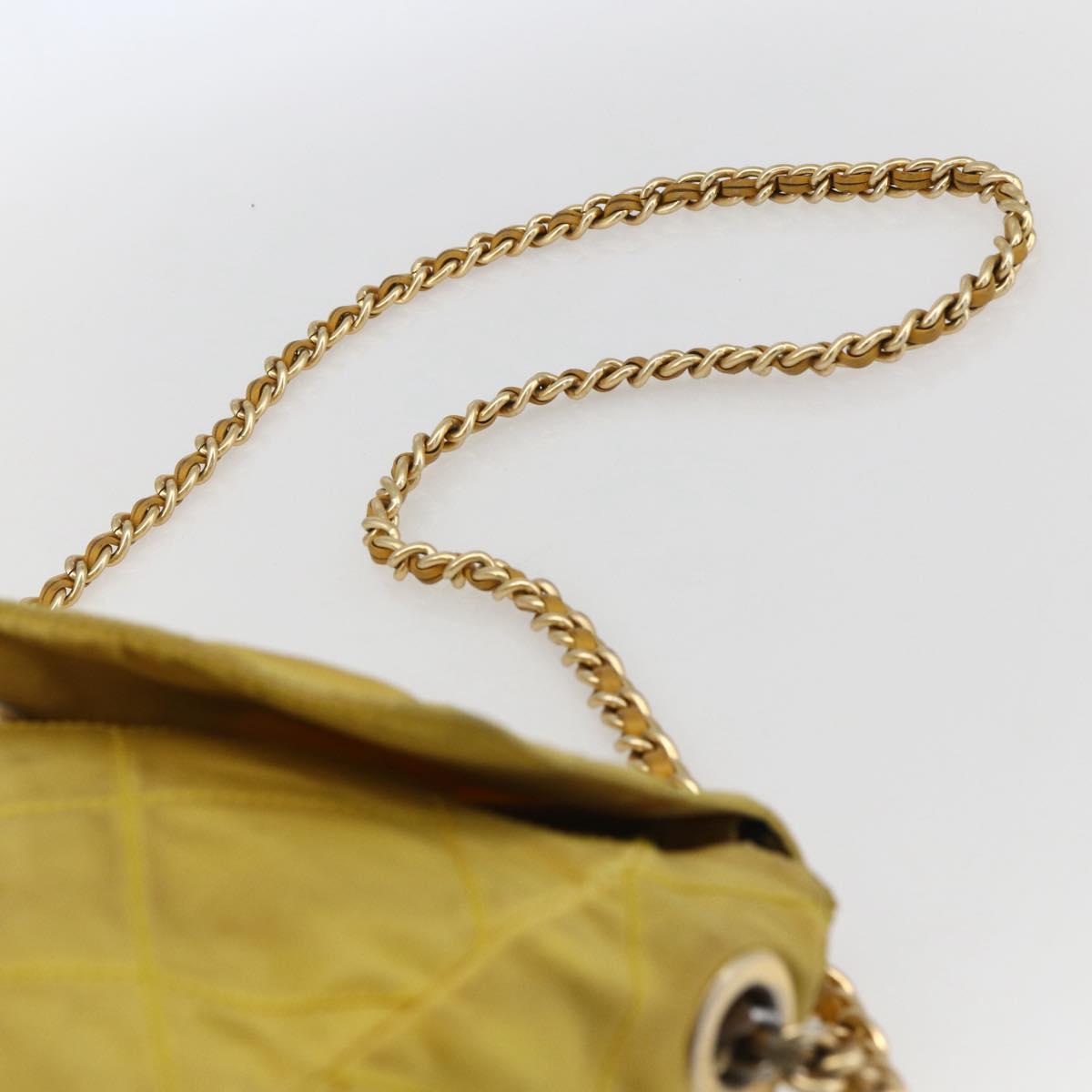 PRADA Chain Shoulder Bag Nylon Yellow Gold