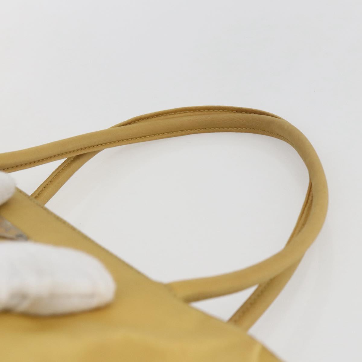 PRADA Hand Bag Nylon Yellow Silver