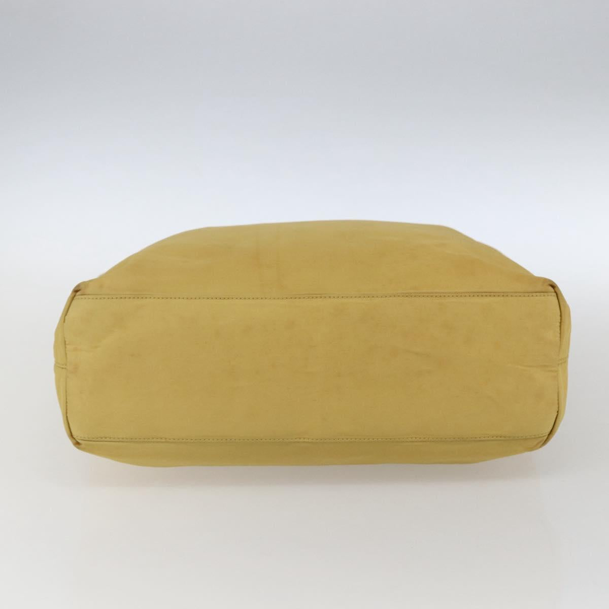 PRADA Hand Bag Nylon Yellow Silver