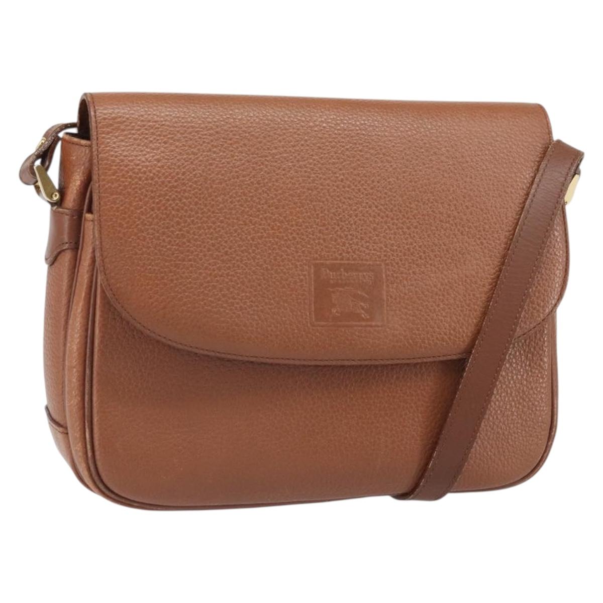 Burberrys Shoulder Bag Leather Brown Gold
