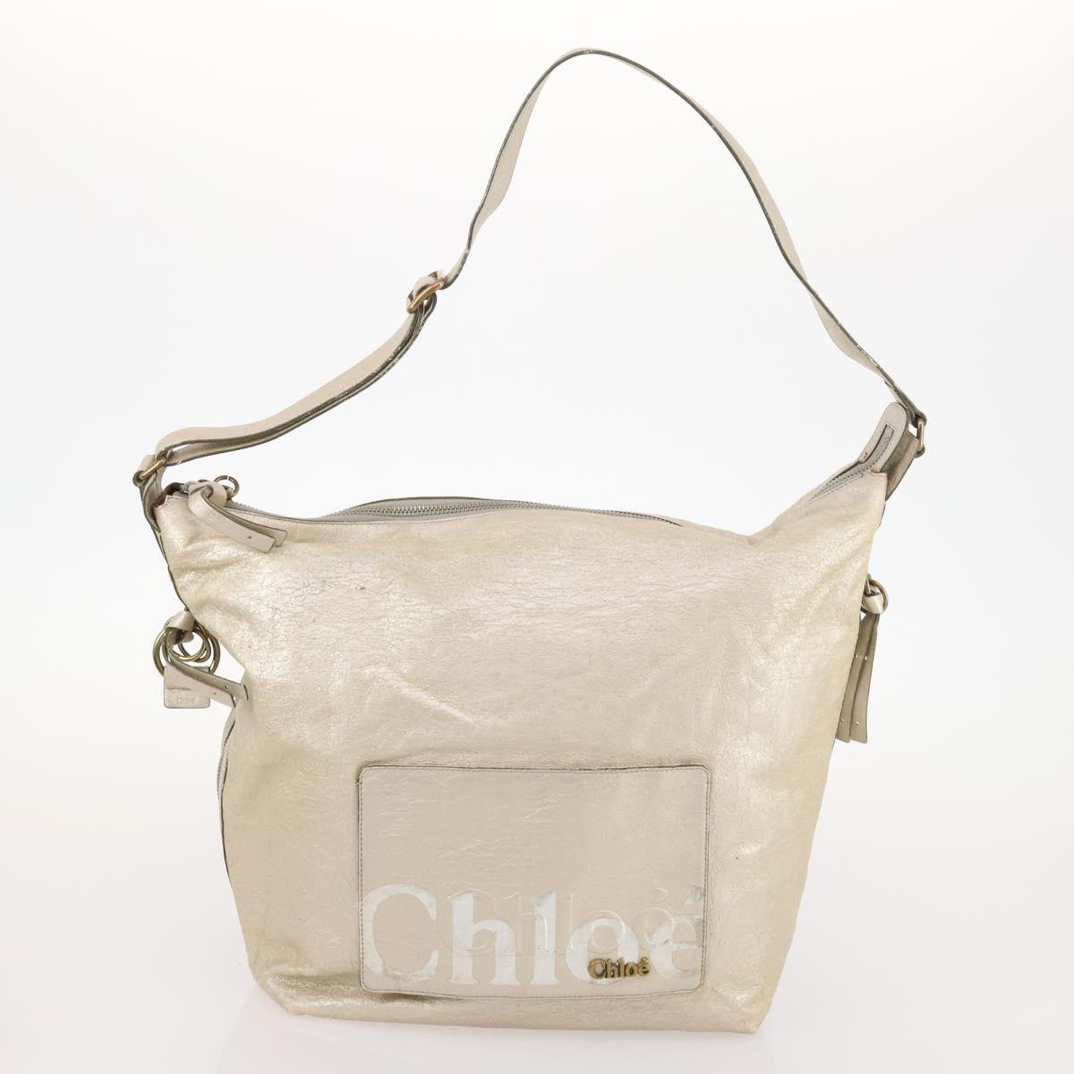 Chloe Shoulder Bag Leather Nylon 2 Set Black Gold