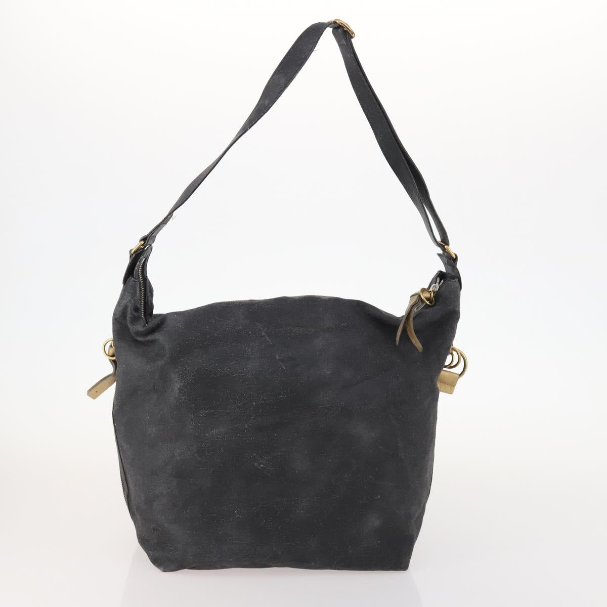 Chloe Shoulder Bag Leather Nylon 2 Set Black Gold