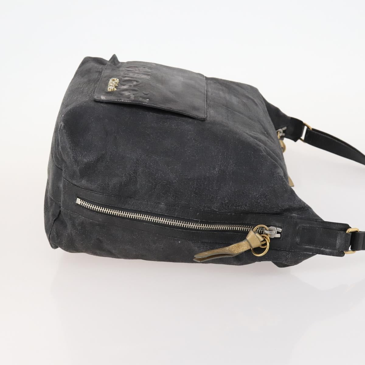 Chloe Shoulder Bag Leather Nylon 2 Set Black Gold