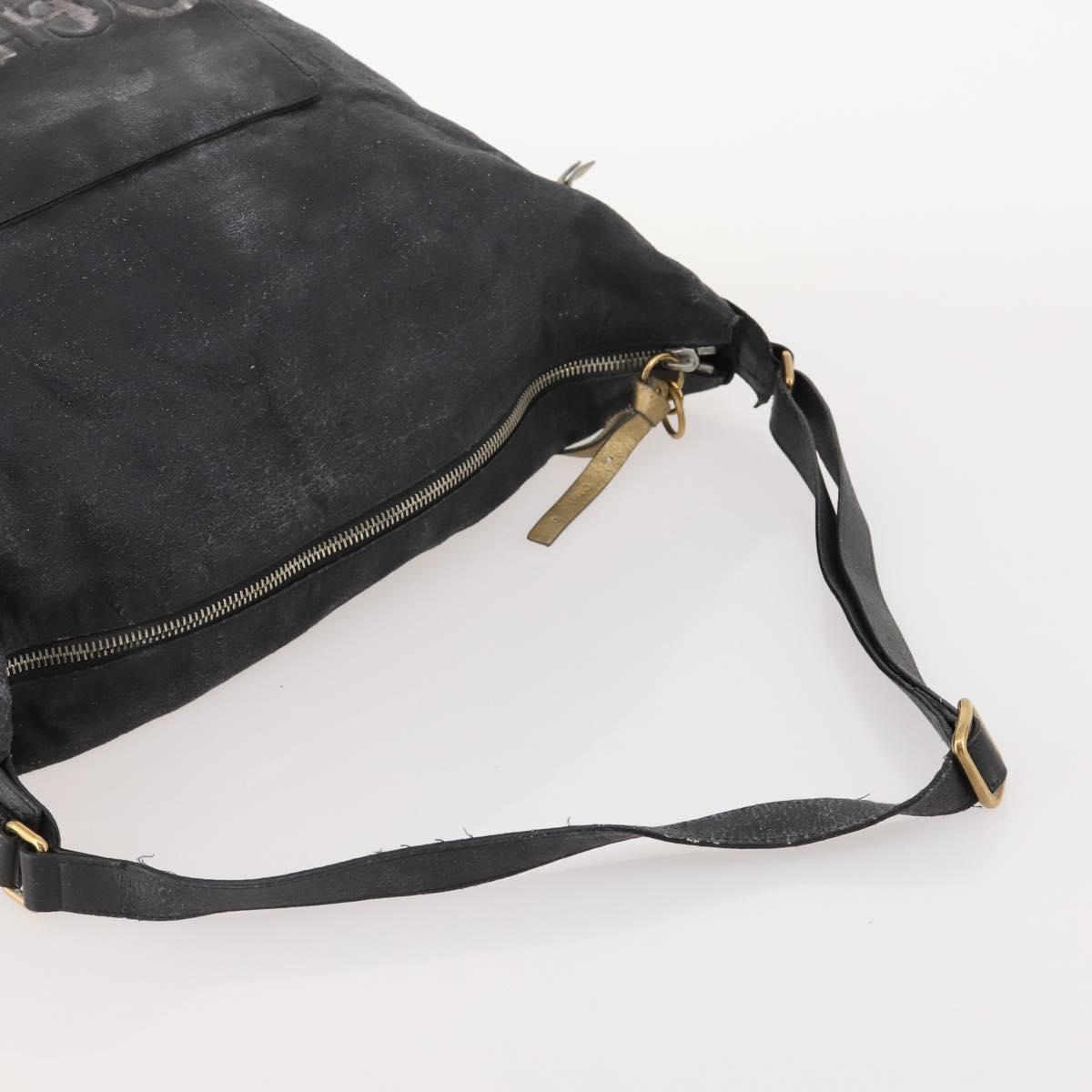 Chloe Shoulder Bag Leather Nylon 2 Set Black Gold