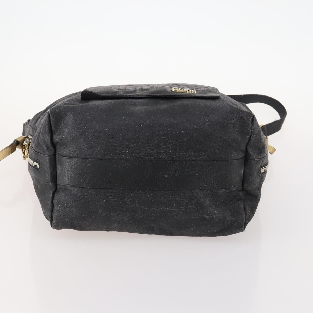 Chloe Shoulder Bag Leather Nylon 2 Set Black Gold