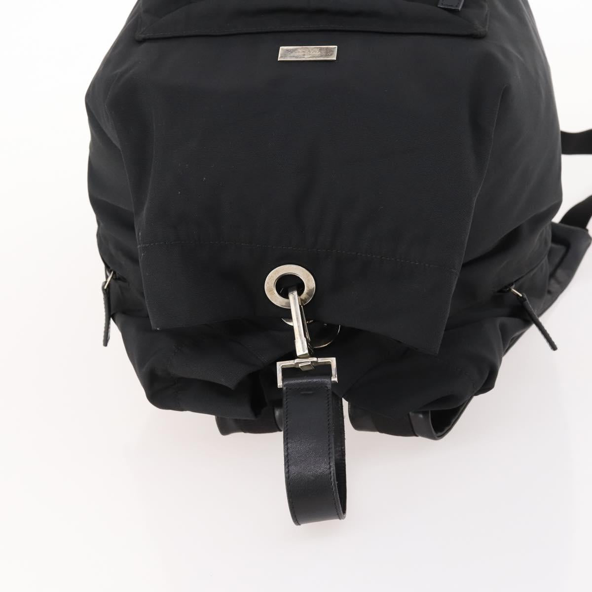 GUCCI Backpack Nylon Black Silver 019 0585
