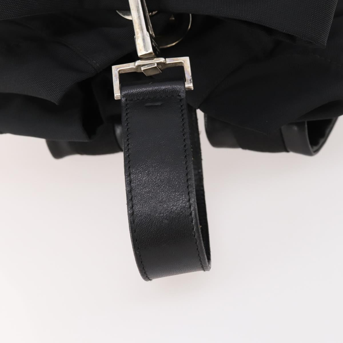 GUCCI Backpack Nylon Black Silver 019 0585