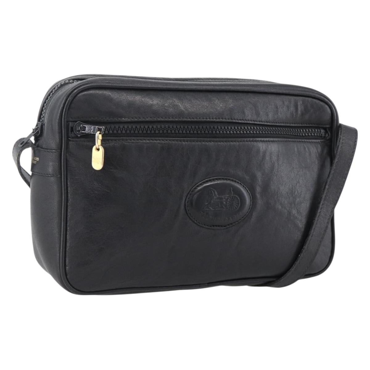 CELINE Shoulder Bag Leather Black Gold