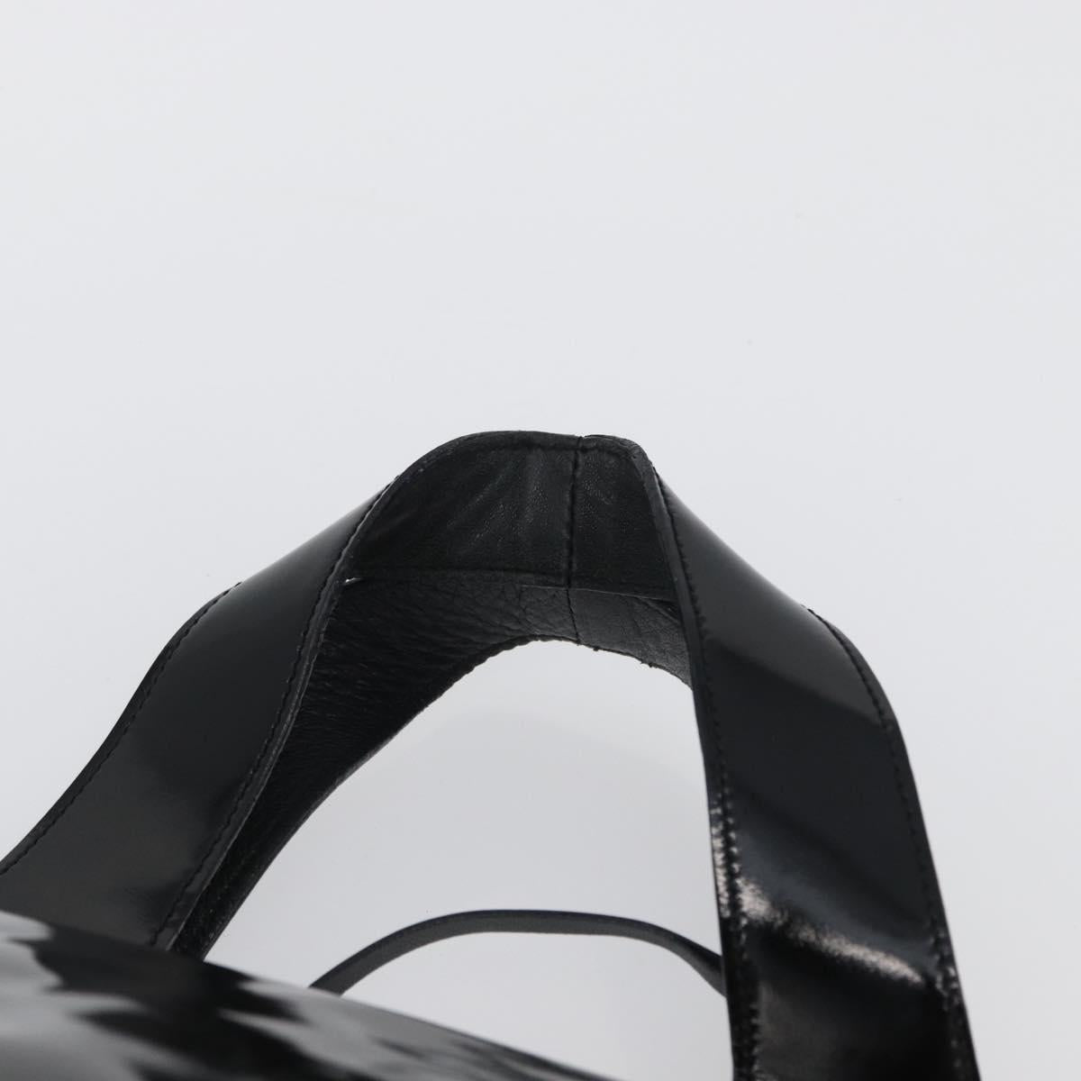 PRADA Hand Bag Patent leather Black Silver