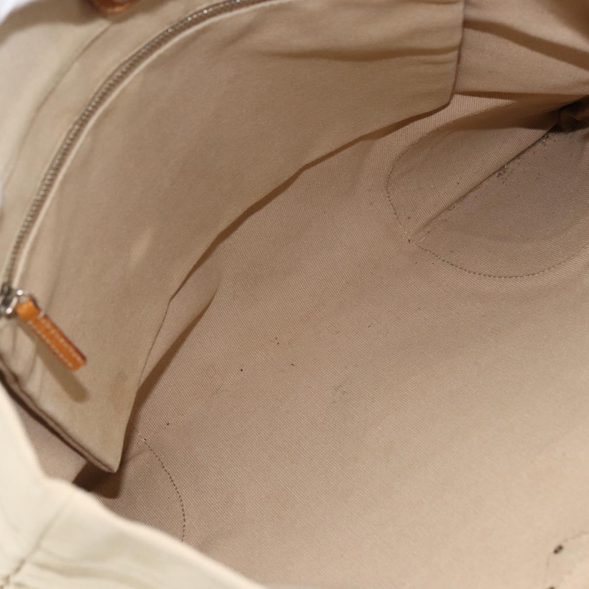 PRADA Tote Bag Canvas Beige Silver