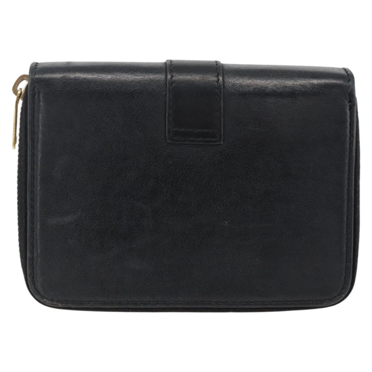 SAINT LAURENT Wallet Leather Black Gold