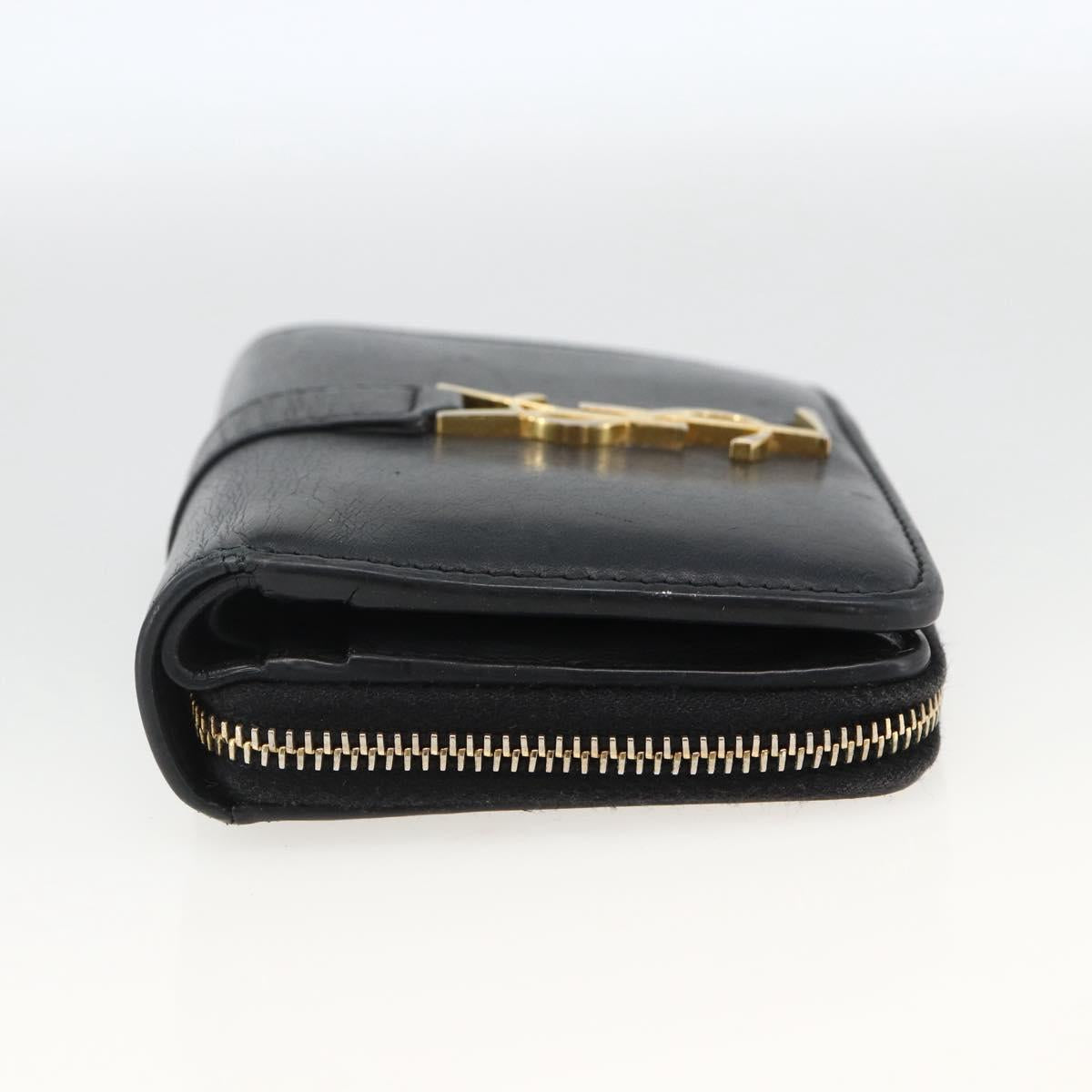 SAINT LAURENT Wallet Leather Black Gold