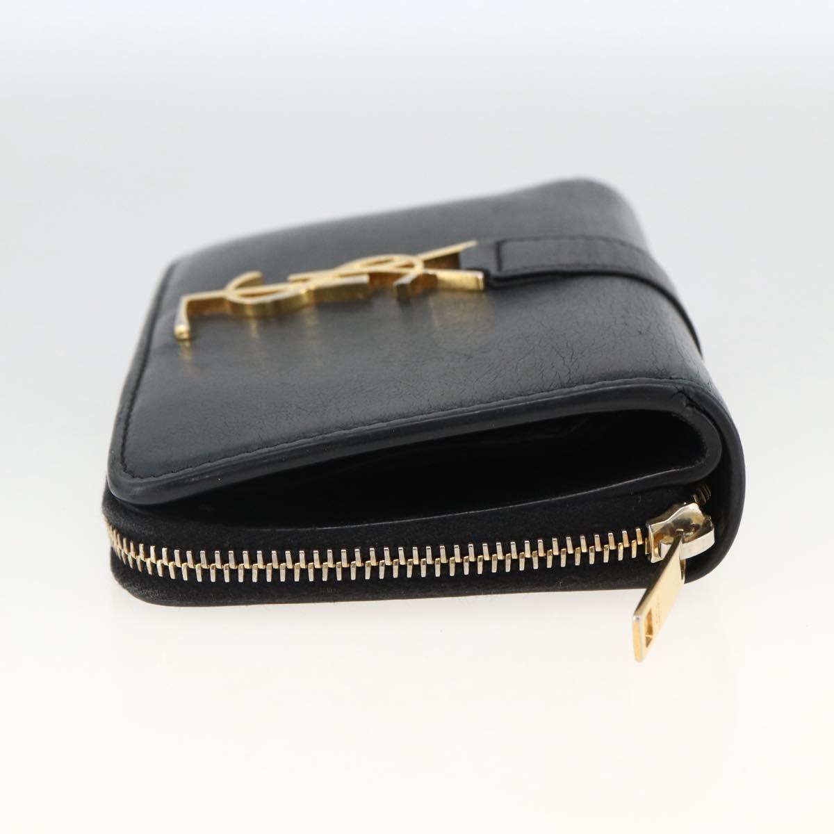 SAINT LAURENT Wallet Leather Black Gold