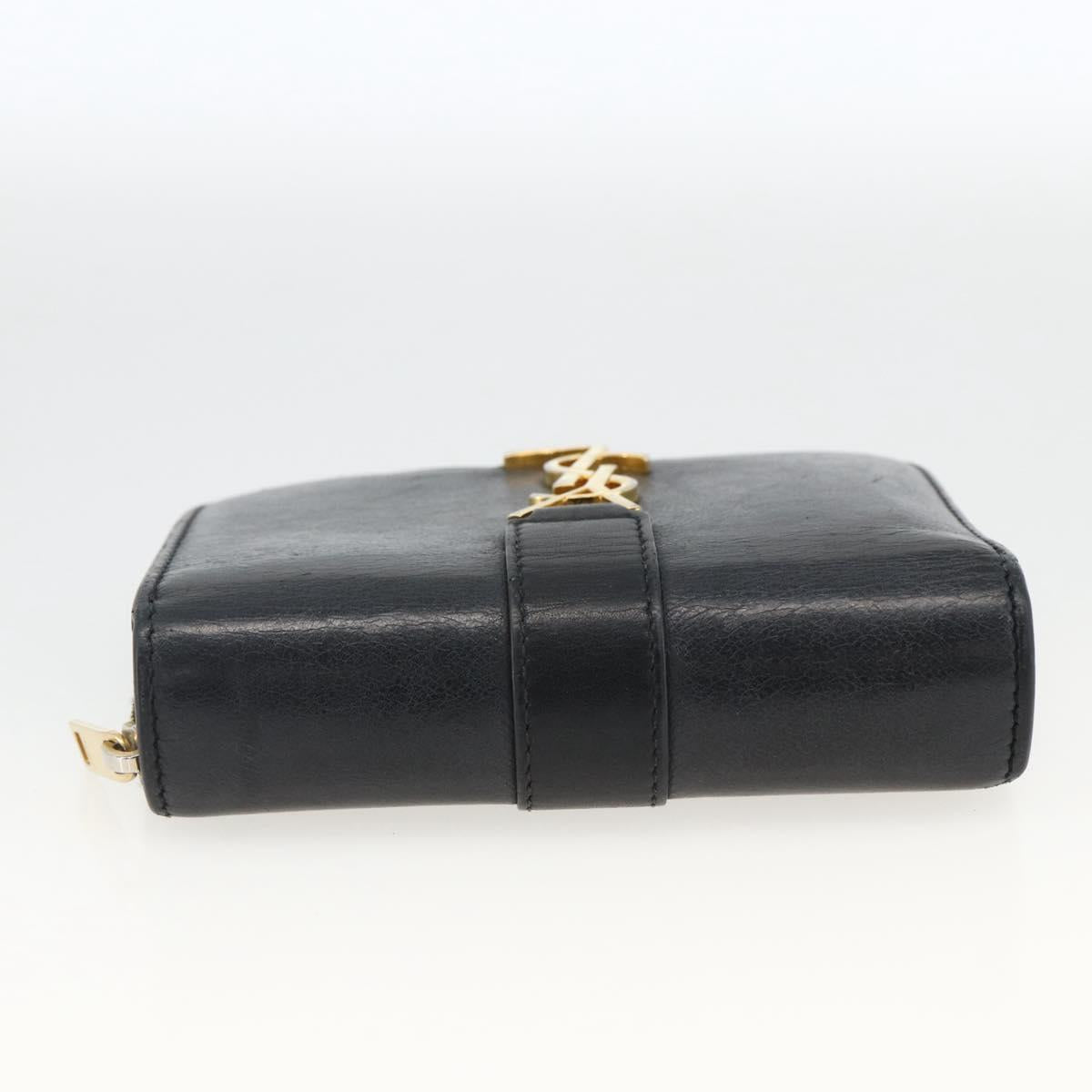 SAINT LAURENT Wallet Leather Black Gold