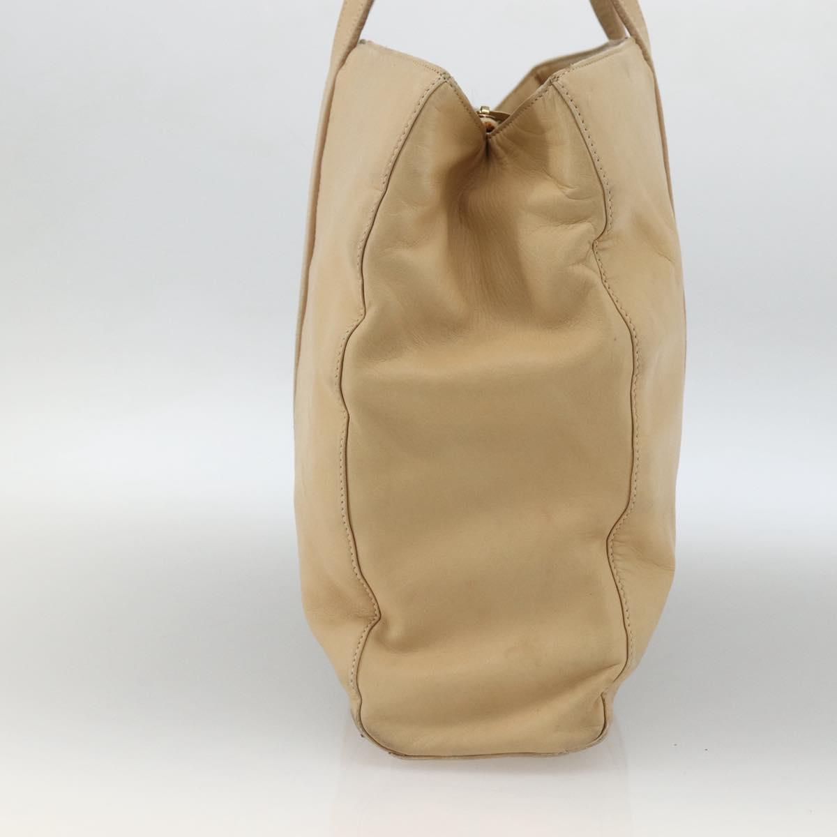 LOEWE Tote Bag Leather Beige Gold