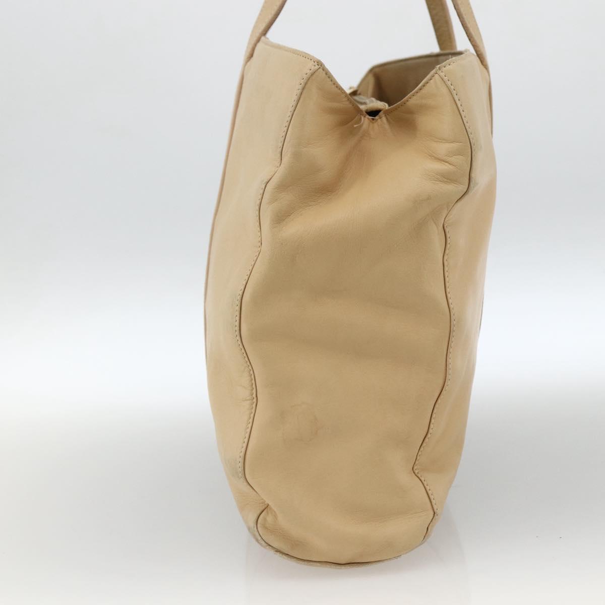 LOEWE Tote Bag Leather Beige Gold