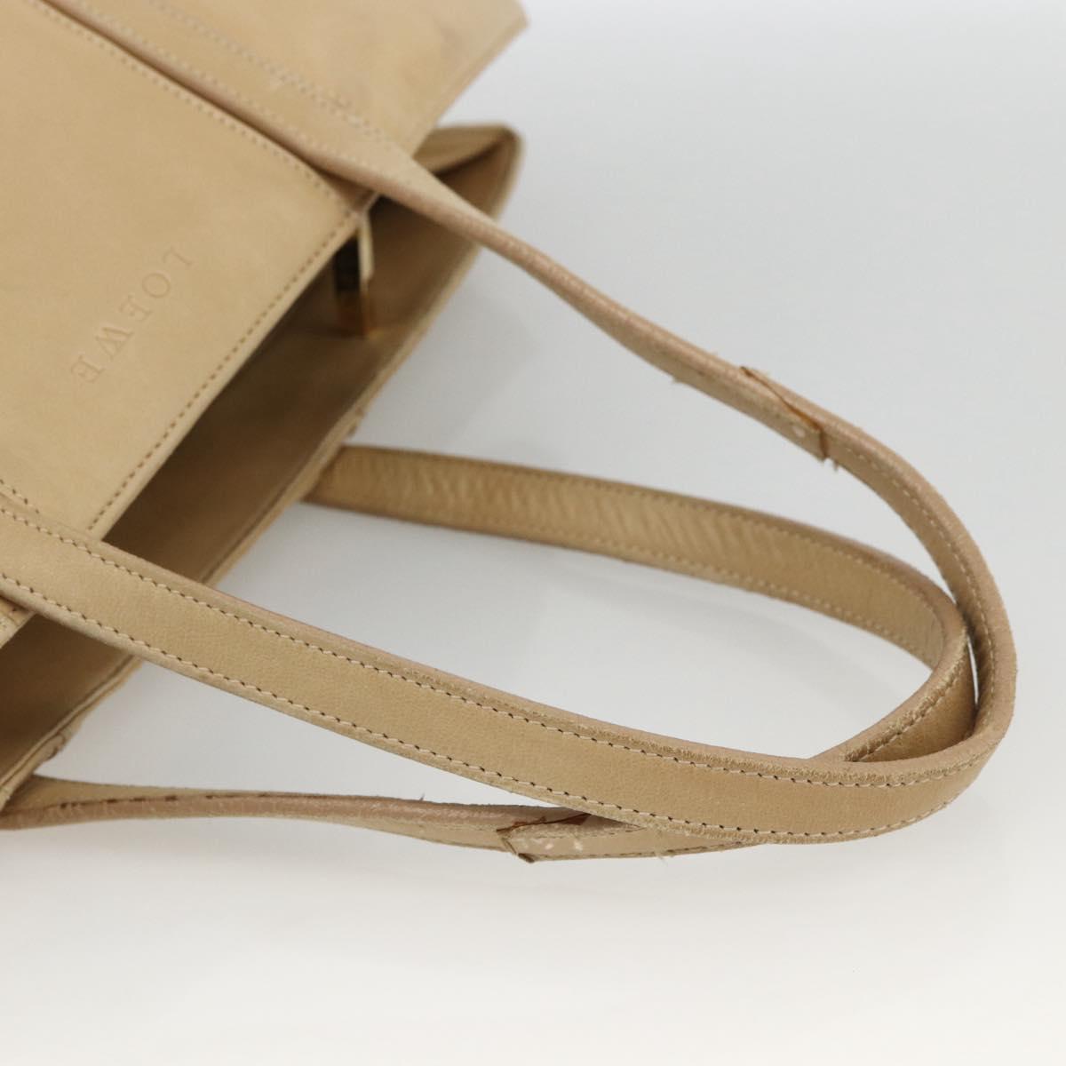 LOEWE Tote Bag Leather Beige Gold