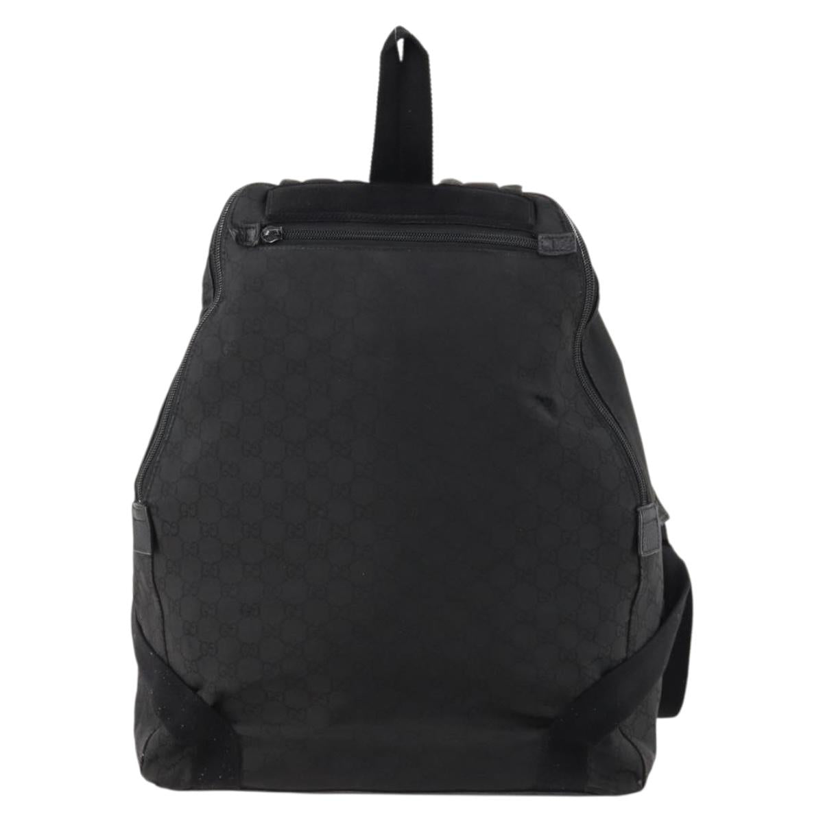 GUCCI GG Canvas Backpack Nylon Black Silver 179606