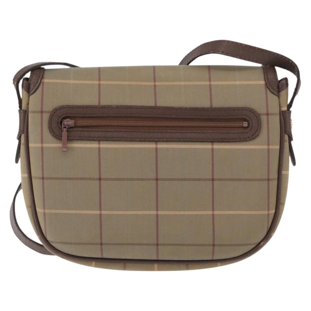 Burberrys Nova Check Shoulder Bag Canvas Brown Gold