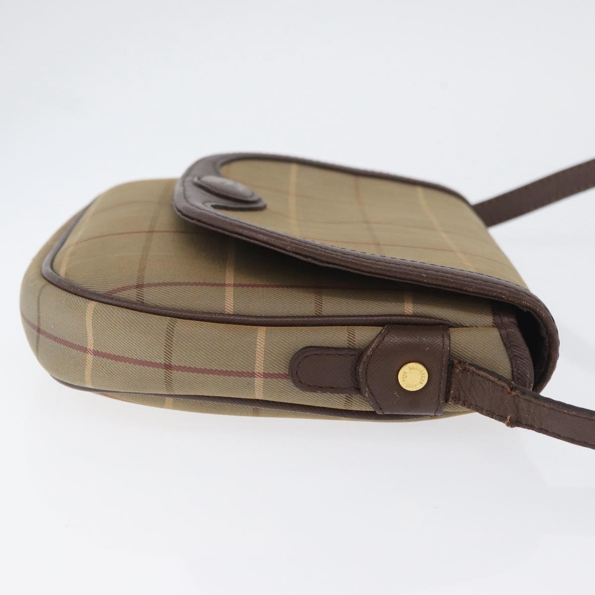 Burberrys Nova Check Shoulder Bag Canvas Brown Gold