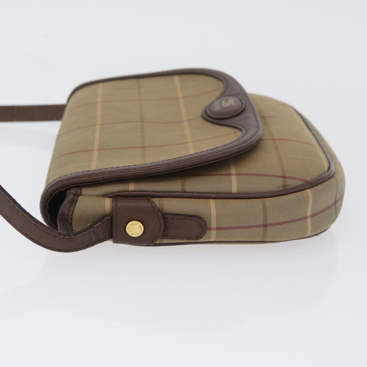 Burberrys Nova Check Shoulder Bag Canvas Brown Gold