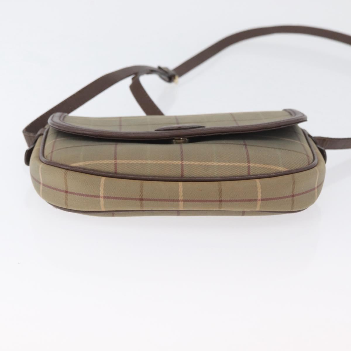 Burberrys Nova Check Shoulder Bag Canvas Brown Gold