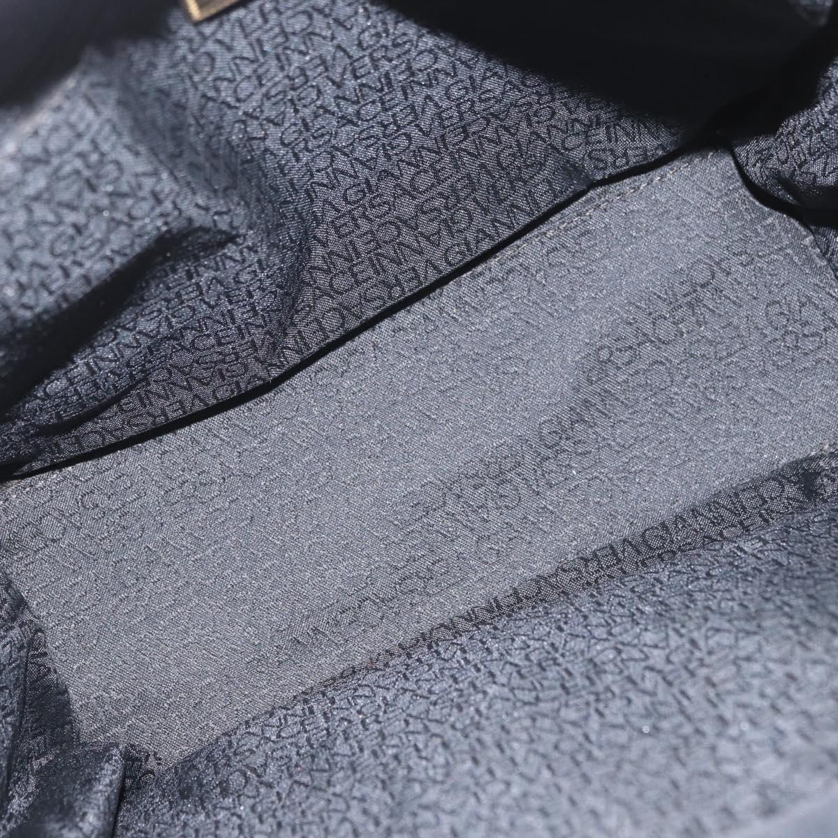 Gianni Versace Hand Bag Nylon Black Gold