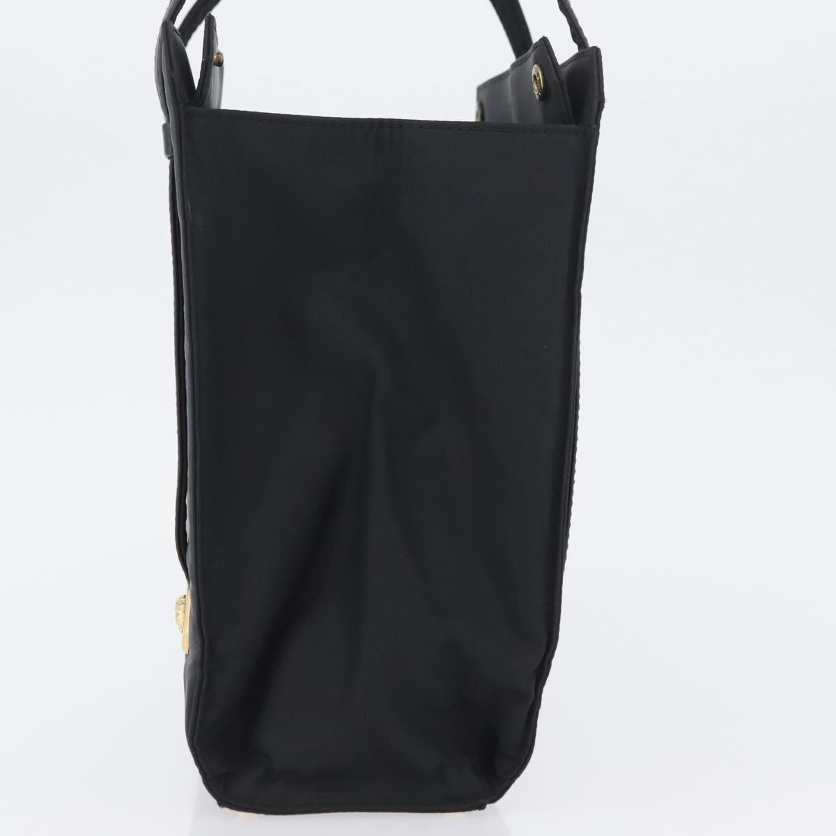 Gianni Versace Hand Bag Nylon Black Gold