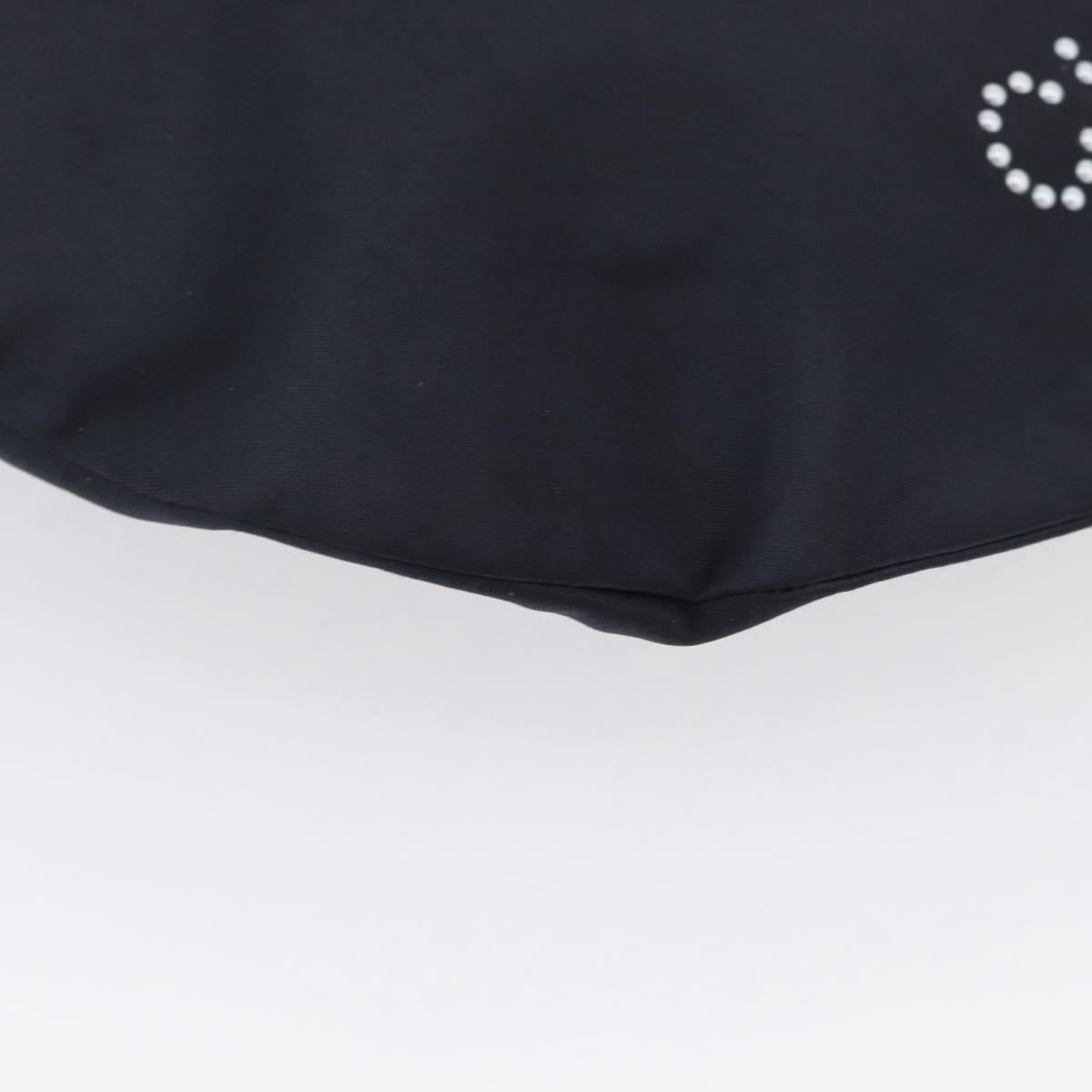 CHANEL Drawstring bag Hand Bag Satin Navy CC