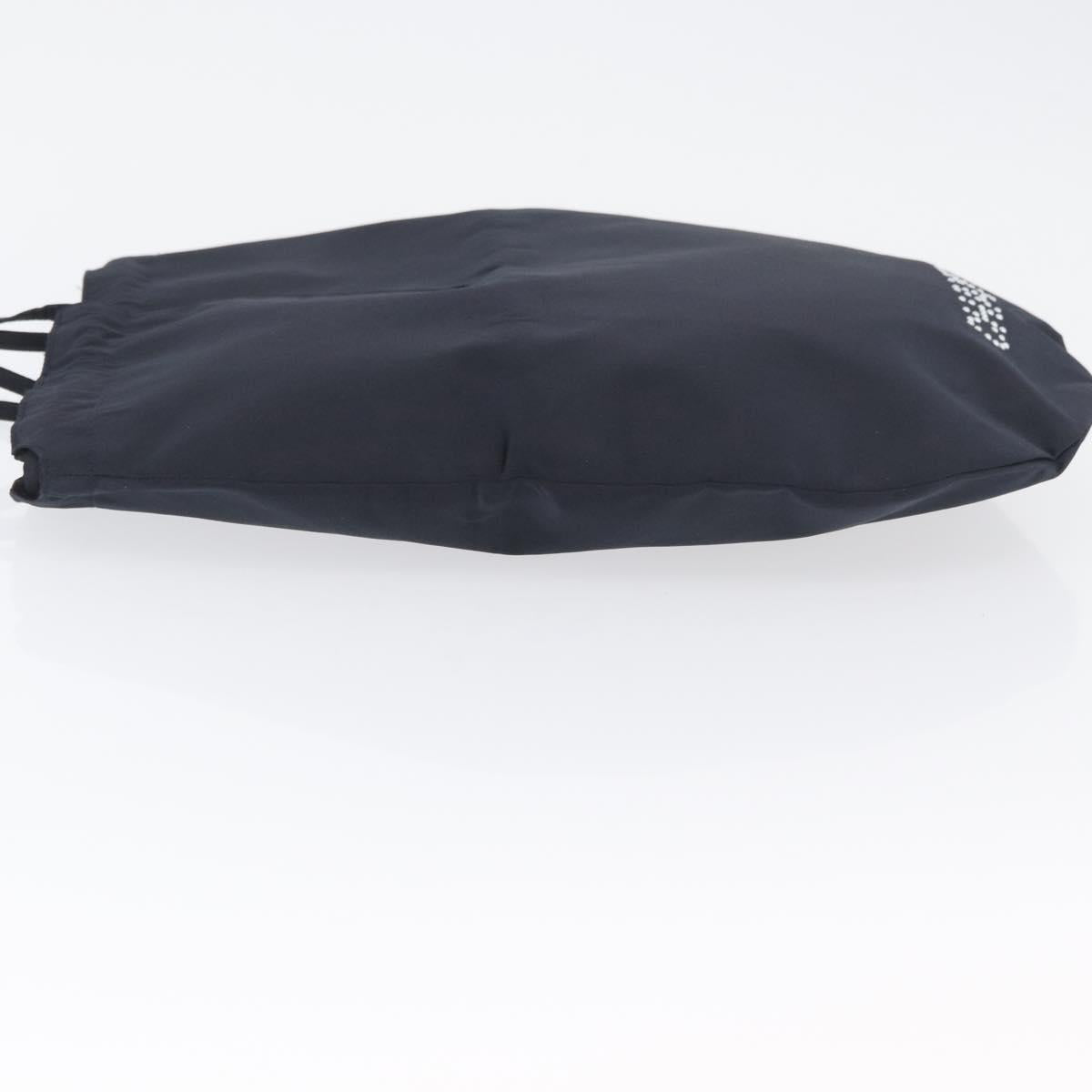 CHANEL Drawstring bag Hand Bag Satin Navy CC