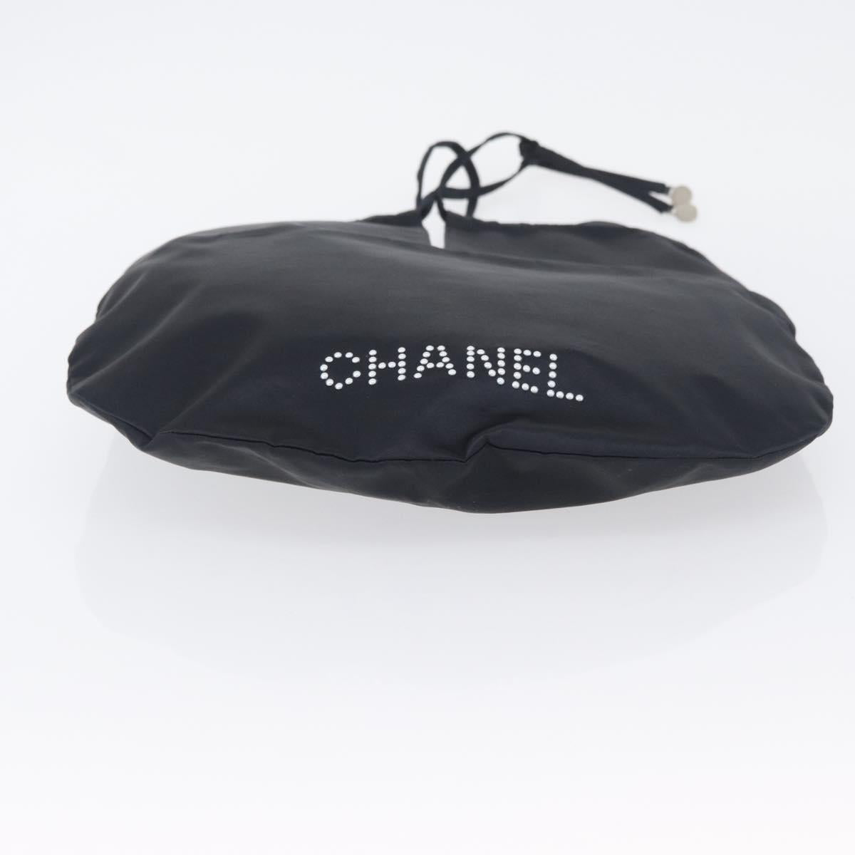 CHANEL Drawstring bag Hand Bag Satin Navy CC