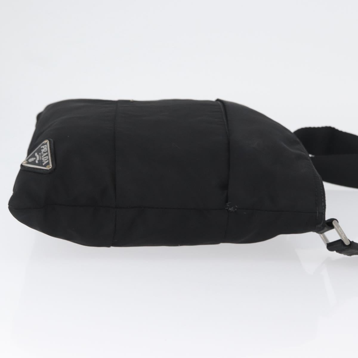 PRADA Shoulder Bag Nylon Black Silver