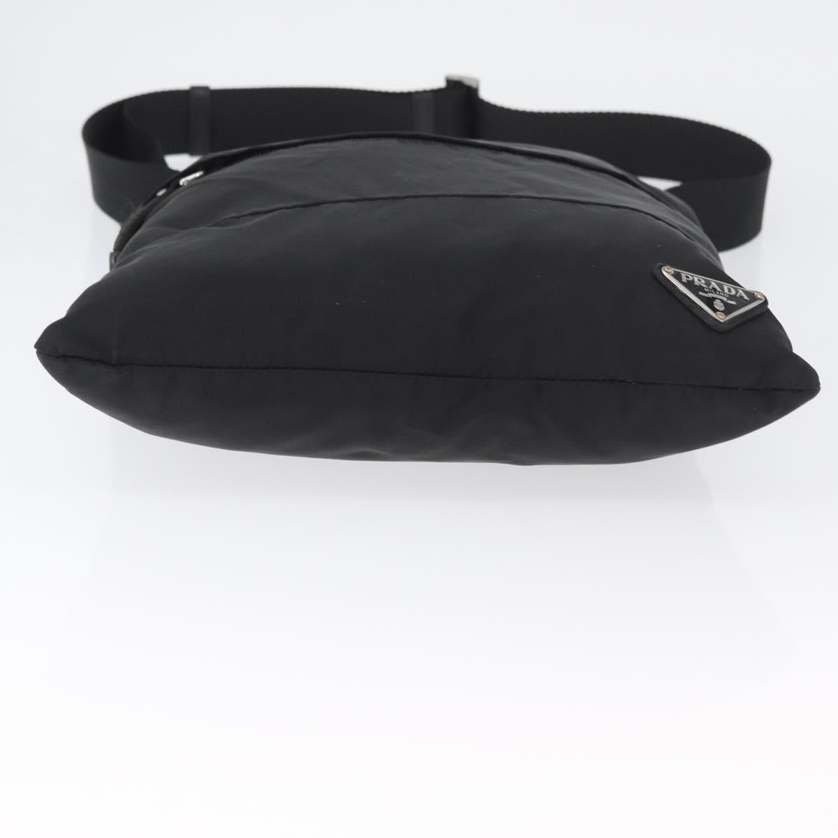 PRADA Shoulder Bag Nylon Black Silver