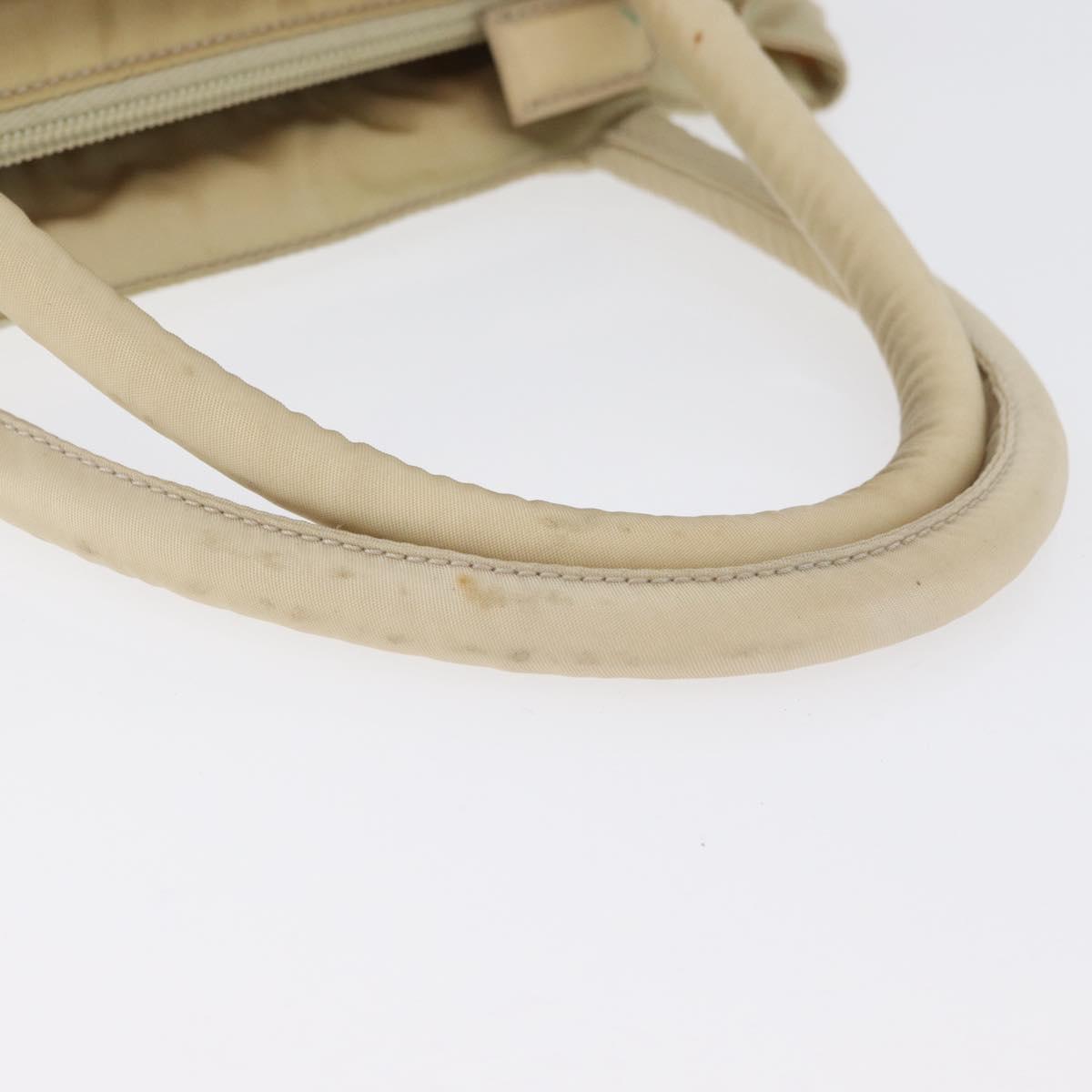PRADA Hand Bag Nylon Silver Beige