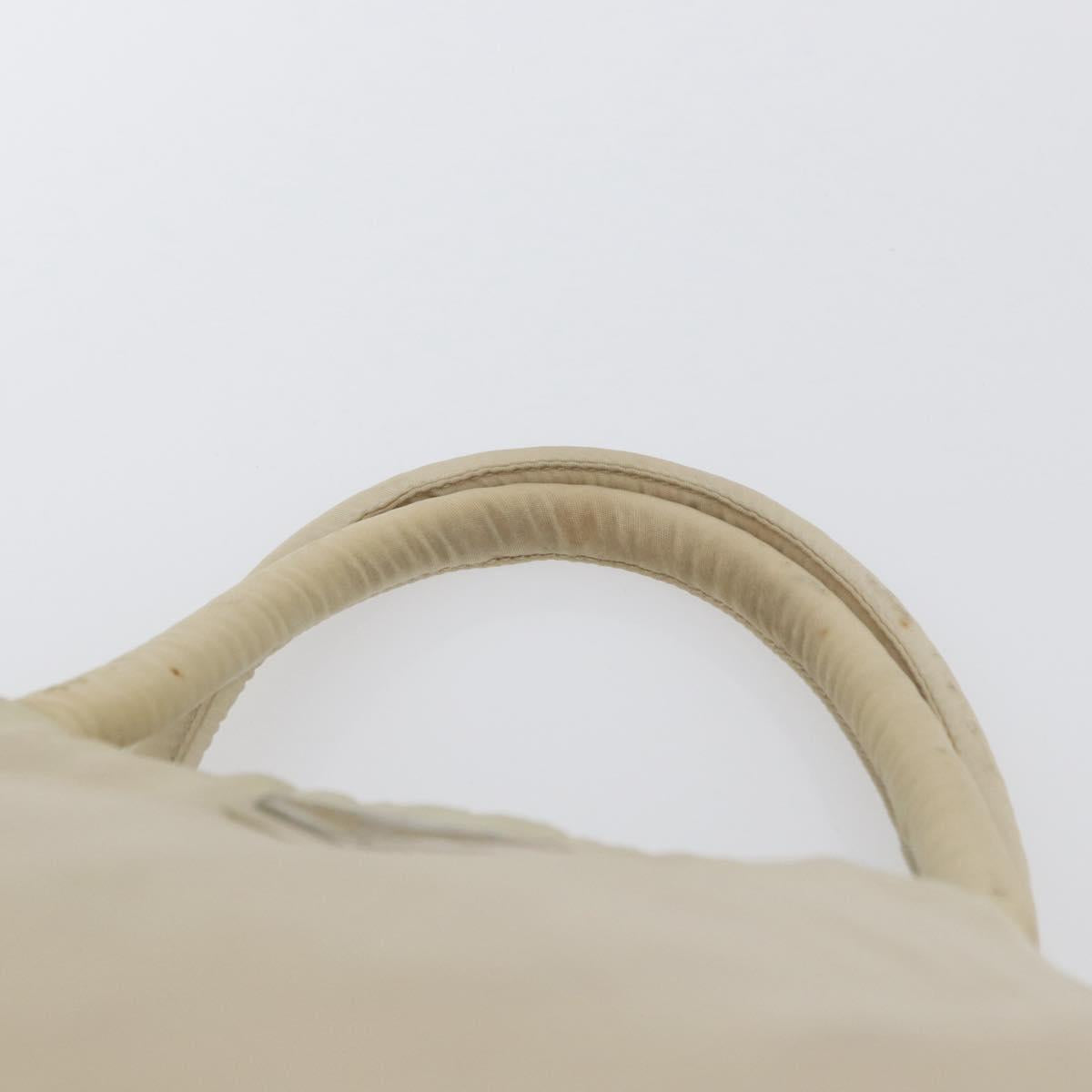 PRADA Hand Bag Nylon Silver Beige