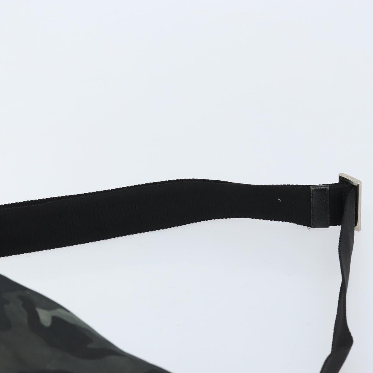 PRADA Shoulder Bag Nylon Khaki Silver